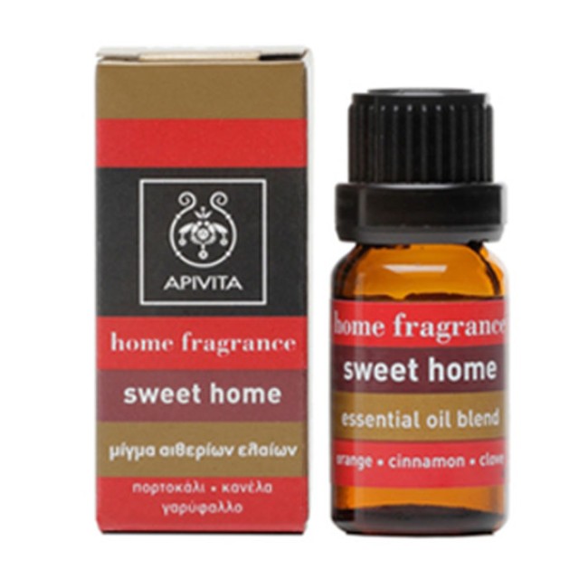 Apivita Home Fragrance Sweet Home - Μίγμα Αιθερίων Ελαίων Από Πορτοκάλι, Κανέλλα, Γαρύφαλλο 10 ml product photo