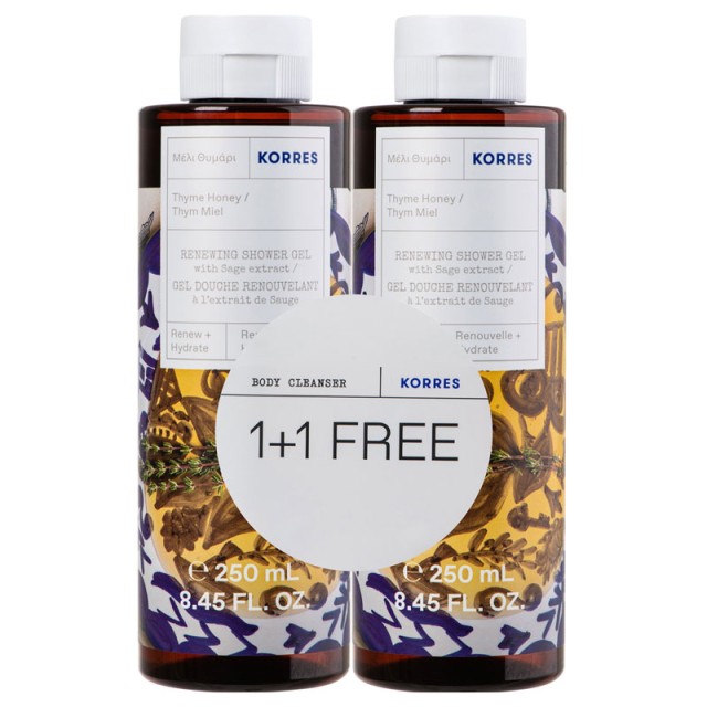 Korres Promo Thyme Honey Renewing Shower Gel with Sage Extract 250ml 1+1 Δώρο product photo