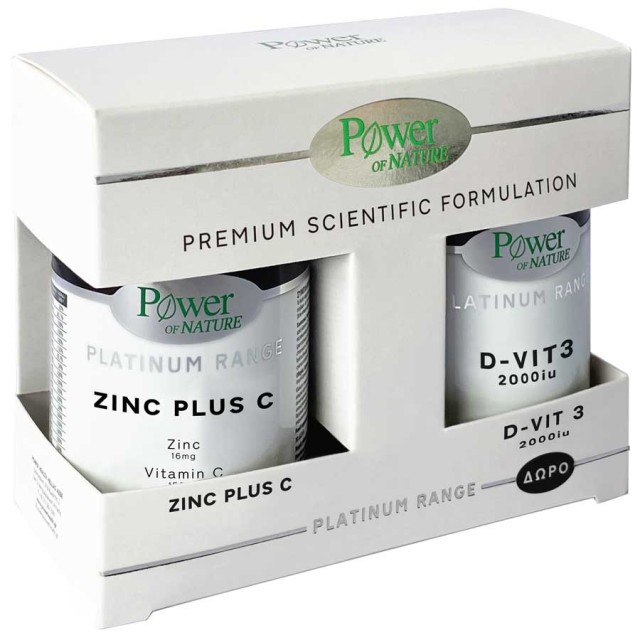 Power Health Power of Nature Promo Platinum Zinc Plus C 30tabs & Δώρο Platinum Range D-vit3 2000iu 20tabs product photo