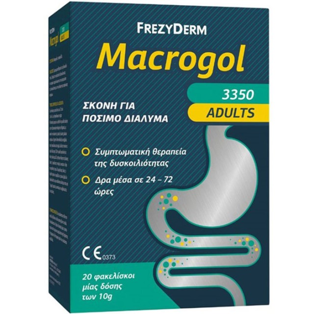 Frezyderm Macrogol Adults 3350 Powder for Symptomatic Treatment of Constipation 20 Sachets x 10gr product photo