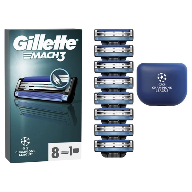 Gillette Promo Mach 3 Replacement Razors 8 Τεμάχια & Θήκη Μεταφοράς 1τεμ product photo