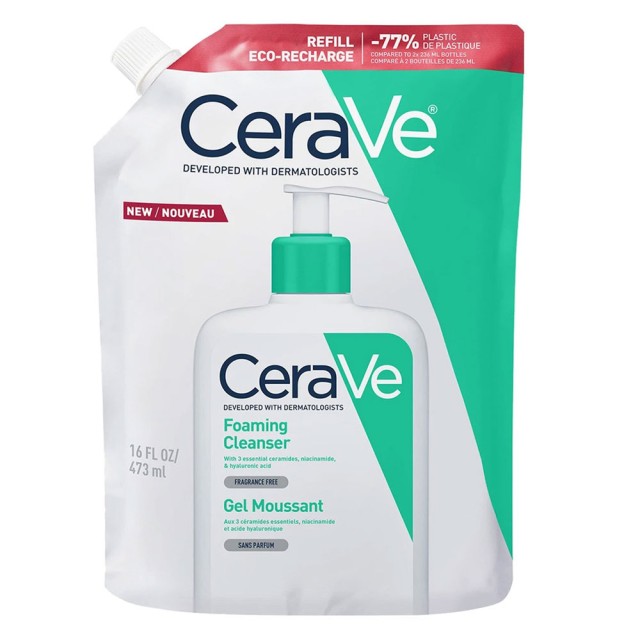 CeraVe Foaming Cleanser Αφρίζον Gel Καθαρισμού Refill 437ml product photo