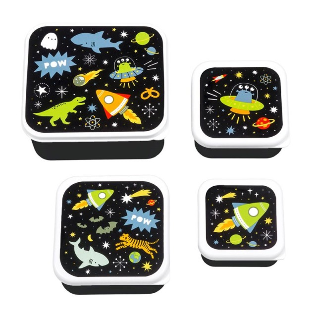 A Little Lovely Company Σετ 4 Δοχεία Φαγητού Lunch & Snack Box Galaxy - SBSEGA74 product photo