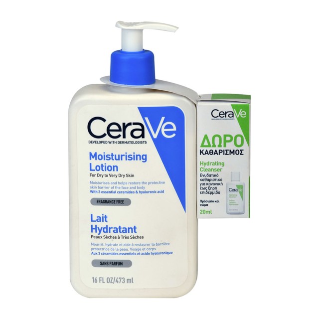 CeraVe Promo Moisturising Face & Body Lotion for Dry to Very Dry Skin 473ml & Δώρο Hydrating Foaming Oil Cleanser 20ml product photo