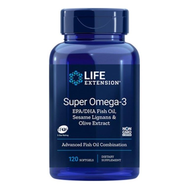 Life Extension Super Omega-3 120 softgels [Epa/Dha, Sesame Lignans & Olive Extract] product photo