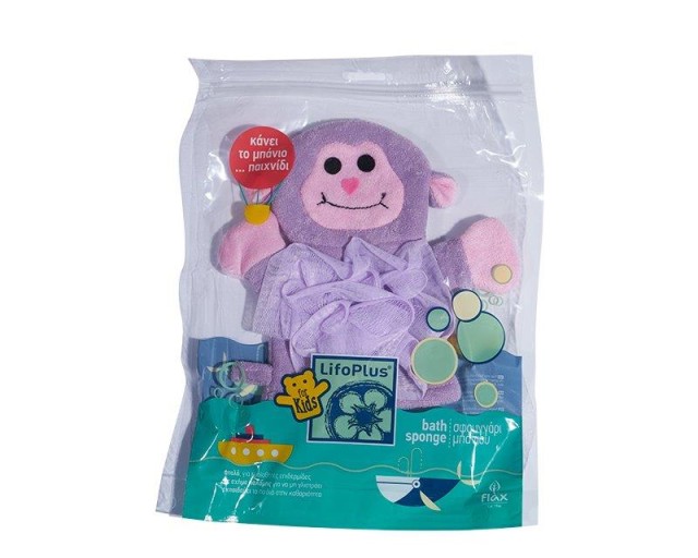 Lifoplus Παιδικό Βαμβακερό Σφουγγάρι Μωβ Πίθηκος 1 τμχ product photo