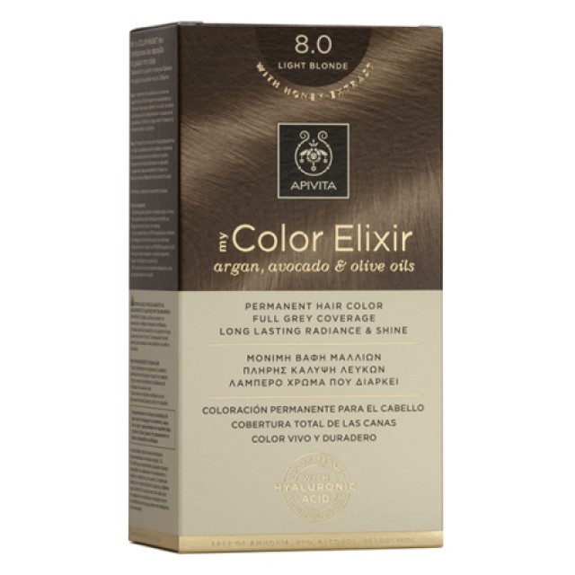 Apivita My Color Elixir 8.0 Ξανθό Ανοιχτό Μόνιμη Βαφή Μαλλιών 1 τμχ product photo