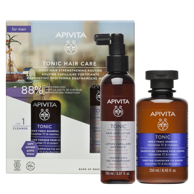 Apivita Promo Tonic Hair Loss Lotion 150ml & Δώρο Mens Tonic Shampoo 250ml product photo