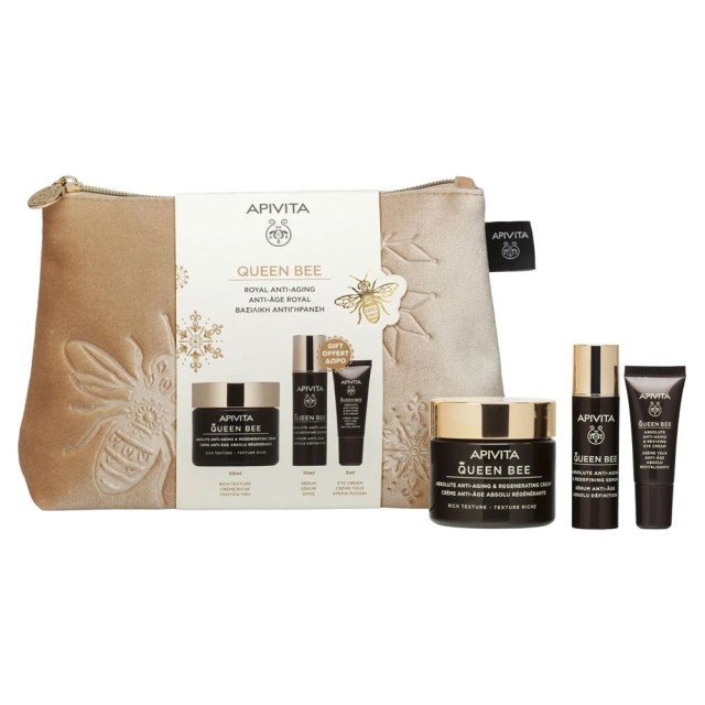 Apivita Promo Queen Bee Absolute Anti-Aging & Regenerating Rich Texture Face Cream 50ml & Δώρο Redefining Serum 10ml & Δώρο Reviving Eye Cream 5ml product photo