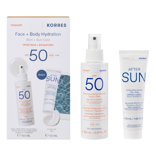 Korres Promo Sunscreen Yoghurt Face & Body Hydration Spray Spf50, 150ml & Δώρο Cooling After-Sun Gel for Face & Body 50ml product photo