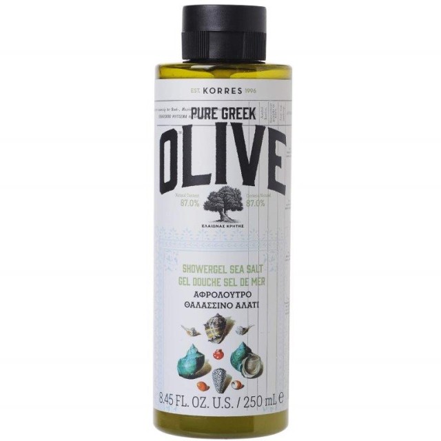 Korres Pure Greek Olive Shower Gel Sea Salt Αφρόλουτρο Με Θαλασσινό Αλάτι 250ml product photo