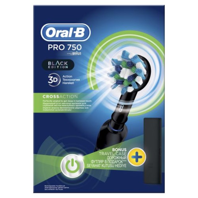 Oral-B Pro 750 Μαύρη Ηλεκτρική Οδοντόβουρτσα Από Την Braun product photo