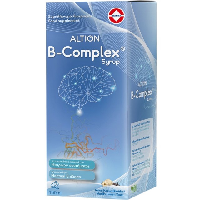 Altion B-Complex Syrup Σιρόπι Βιταμινών Συμπλέγματος Β με Γεύση Κρέμα Βανίλια 150ml product photo