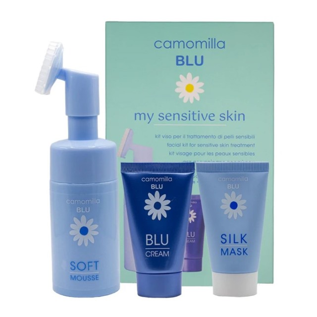 Camomilla Blu Promo My Sensitive Skin Face Kit με Soft Mousse Αφρός Καθαρισμού 100ml, Silk Mask Μάσκα Θρέψης 30ml & Blu Cream Κρέμα Επανόρθωσης 30ml product photo
