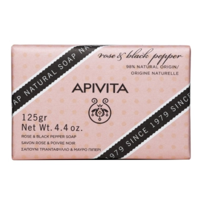Apivita Σαπούνι με Τριανταφυλλο & Μαυρο Πιπερι 125 gr product photo