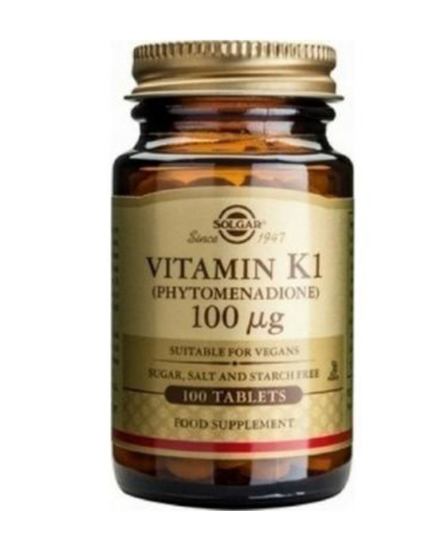 Solgar Vitamin K1 100 mg 100 Tabs product photo
