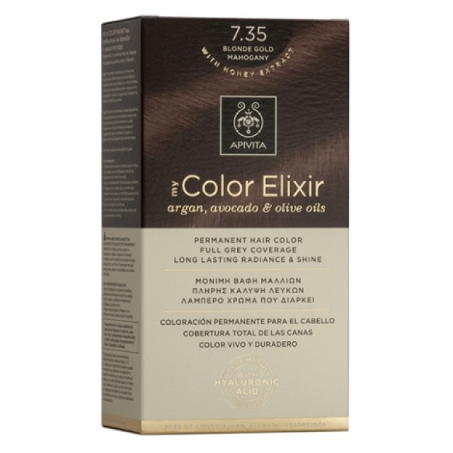 Apivita My Color Elixir 7.35 Ξανθό Μελί Μαονί Μόνιμη Βαφή Μαλλιών 1 τμχ product photo