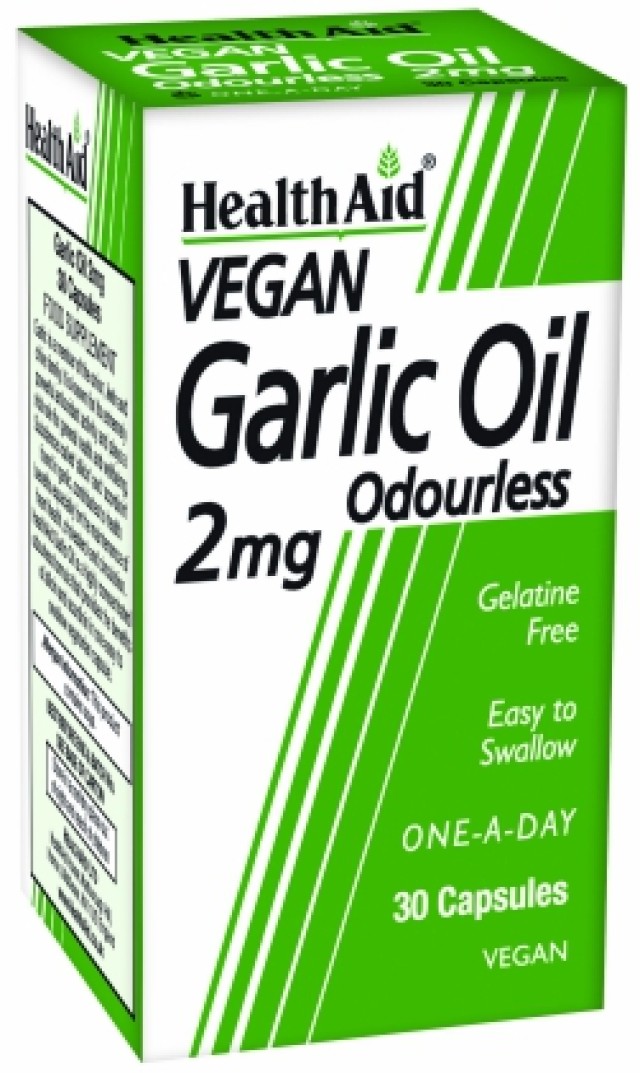 Health Aid Vegan Garlic Oil Odourless 2 mg 30 caps product photo