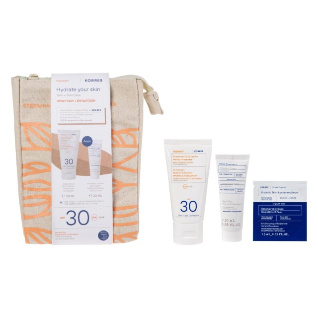 Korres Promo Sunscreen Face Cream Spf30, 50ml & Δώρο Foaming Cream Cleanser 20ml & Greek Yoghurt Serum 1.5ml & Νεσεσέρ product photo