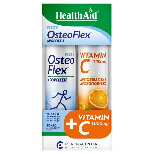 Health Aid Promo OsteoFlex Fizzy Lemon 20 effer.tabs & Vitamin C 1000mg Orange 20 effer.tabs product photo