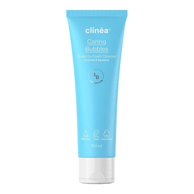 Clinea Caring Bubbles Cream to Foam Face Cleanser 150ml product photo