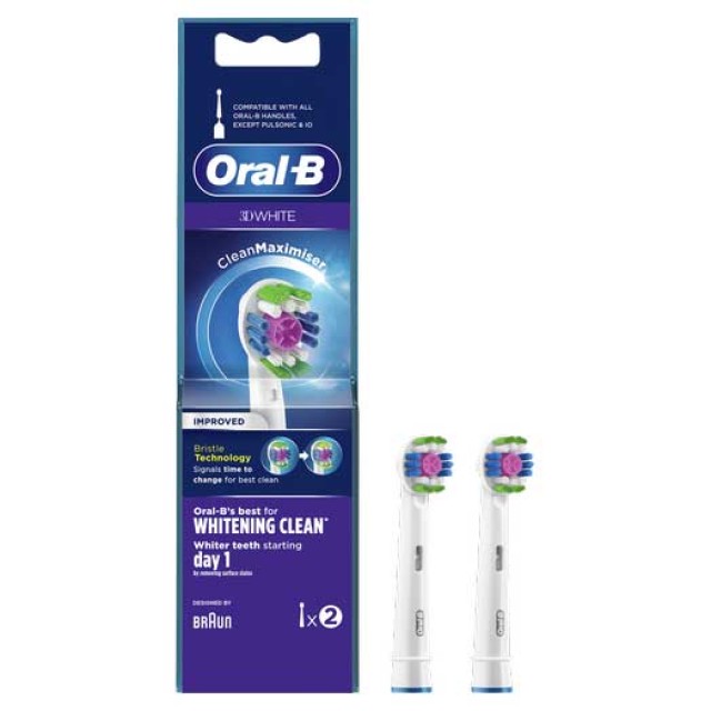 Oral-B 3D White Κεφαλές Βουρτσίσματος Με CleanMaximiser 2 τεμ product photo