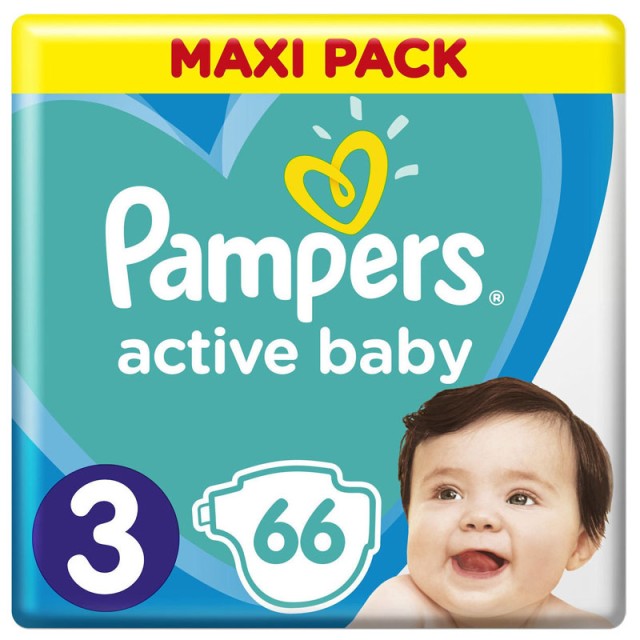 Pampers Active Baby Μέγεθος 3 (6-10kg) 66 Πάνες product photo