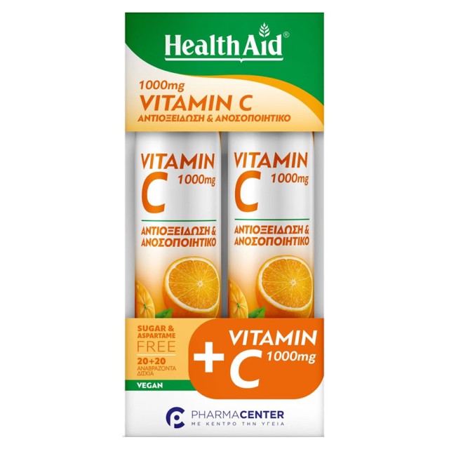 Health Aid Promo Vitamin C 1000mg Orange 20 eff.tabs 1+1 Δώρο product photo