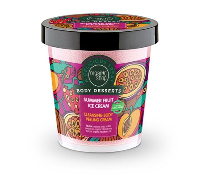 Organic Shop Body Desserts Summer Fruit Ice Cream Cleansing Body Peeling Cream 450 ml product photo