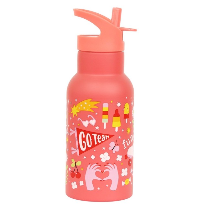 A Little Lovely Company Drink Bottle Θερμός-Μπουκάλι με Καλαμάκι & Διπλό Τοίχωμα από Ανοξείδωτο Ατσάλι Fun 350ml product photo