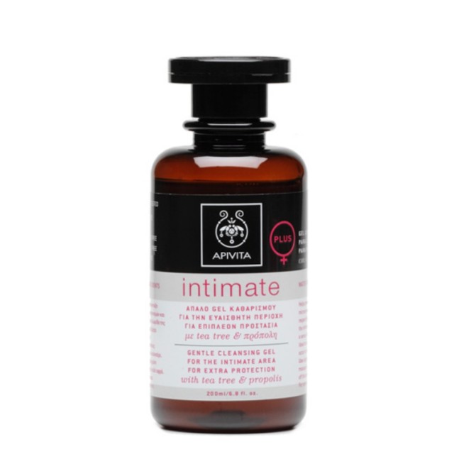 Apivita Intimate Plus - Απαλό Gel Καθαρισμού Για Την Ευαίσθητη Περιοχή Για Επιπλεον Προστασία Με Tea Tree & Πρ product photo
