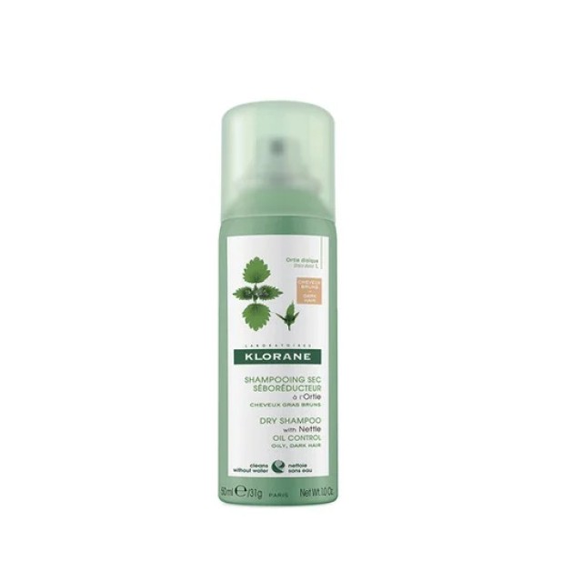 Klorane Ortie Dry Shampoo για Λιπαρά Καστανά/Μαύρα Μαλλιά με Τσουκνίδα 50ml product photo