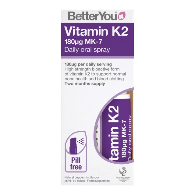 BetterYou Vitamin K2 180μg MK-7 Daily Oral Spray Βιταμίνη K2 σε Σπρέι 25ml product photo