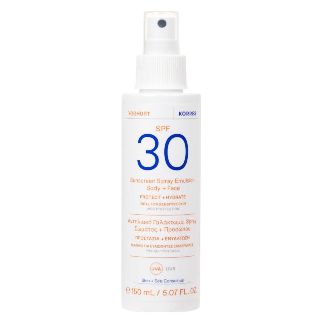 Korres Yoghurt Sunscreen Body & Face Emulsion Spray Spf30, 150ml product photo