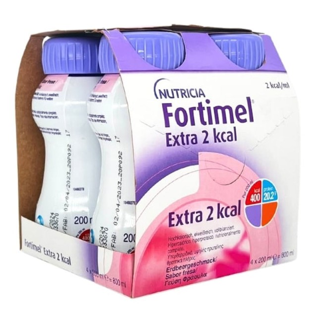 Nutricia Fortimel Extra 2 Kcal Φράουλα 4x200ml product photo