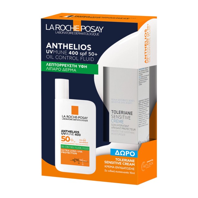 La Roche Posay Promo Anthelios UVMune 400 Oil Control Fluid Spf50+, 50ml & Δώρο Toleriane Sensitive Moisturiser Cream 15ml product photo
