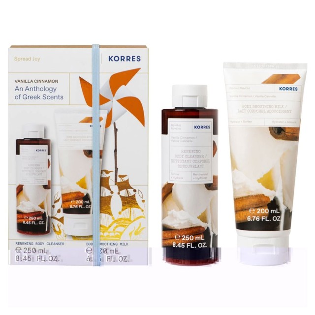 Korres Promo Vanilla Cinnamon Body Smoothing Milk 200ml & Body Cleanser 250ml product photo