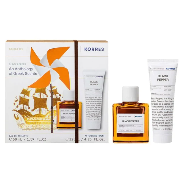 Korres Promo Black Pepper Eau de Toilette 50ml & Aftershave Balm 125ml product photo