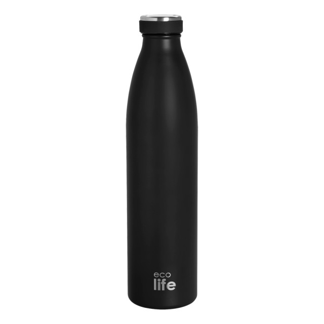Ecolife Ανοξείδωτο Μπουκάλι - Θερμός Slim Μαύρο 1L product photo
