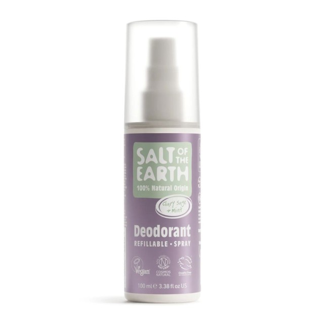 Salt of the Earth Vegan Natural Deodorant Spray Clary Sage & Mint Αποσμητικό Σπρέι 100ml product photo