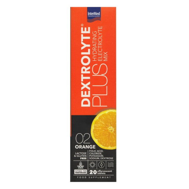 Intermed Dextrolyte Plus Hydrating Electrolyte Mix 02 Orange 20 Effer.tabs product photo