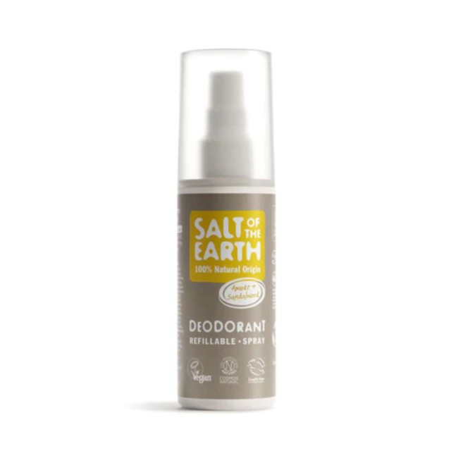 Salt of the Earth Vegan Natural Deodorant Spray Amber & Sandalwood Αποσμητικό Σπρέι 100ml product photo
