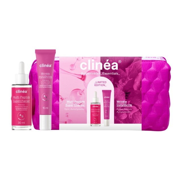 Clinea Promo Limited Edition AntiWrinkle Essentials με Νεσεσέρ & Serum Multipeptide Super Charger 30ml & Κρέμα Ματιών Wrinkle InstaShrink 15ml product photo