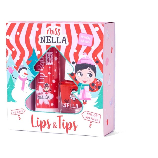 Miss Nella Duo Pack Christmas Edition Σετ Παιδικό Βερνίκι Νυχιών MN07 & Lip Balm Luvvy Wuvvy product photo