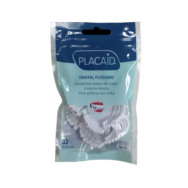 Plac Aid Οδοντικό Νήμα Με Λαβή Σε Λευκό Χρώμα 32τμχ product photo