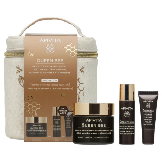 Apivita Promo Queen Bee Absolute Anti-Aging & Regenerating Cream Light Texture 50ml & Redefining Serum 10ml & Δώρο Reviving Eye Cream 5ml & Νεσεσέρ 1 Τεμάχιο product photo
