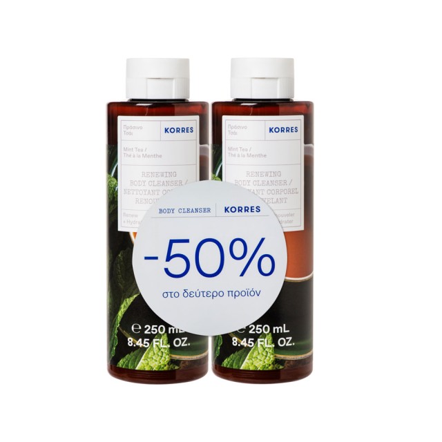Korres Promo Mint Tea Renewing Body Cleanser 2x250ml -50% Στο 2ο Προϊόν product photo