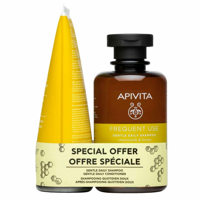 Apivita Promo Frequent Use Gentle Daily Shampoo 250ml & Conditioner 150ml product photo