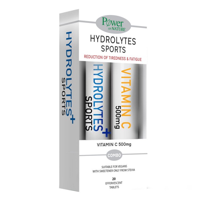 Power Health Hydrolytes Sports Stevia 20 eff. tabs + Δώρο Vitamin C 500 mg 20 eff. tabs product photo