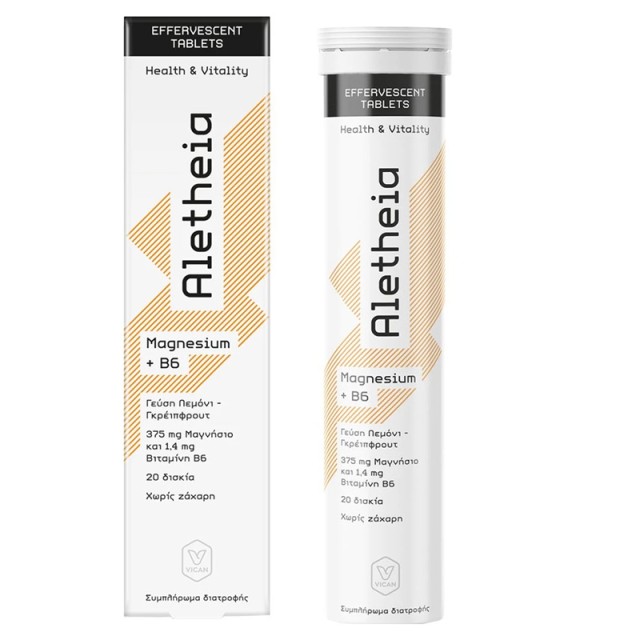 Vican Aletheia Magnesium + Vitamin B6 Με Γεύση Λεμόνι - Γκρειπφρουτ 20 effer.tabs product photo